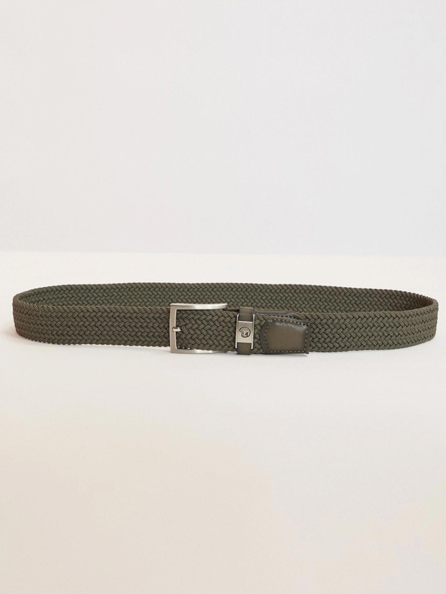 Ceinture tressée célastique vert homme - Benson & Cherry
