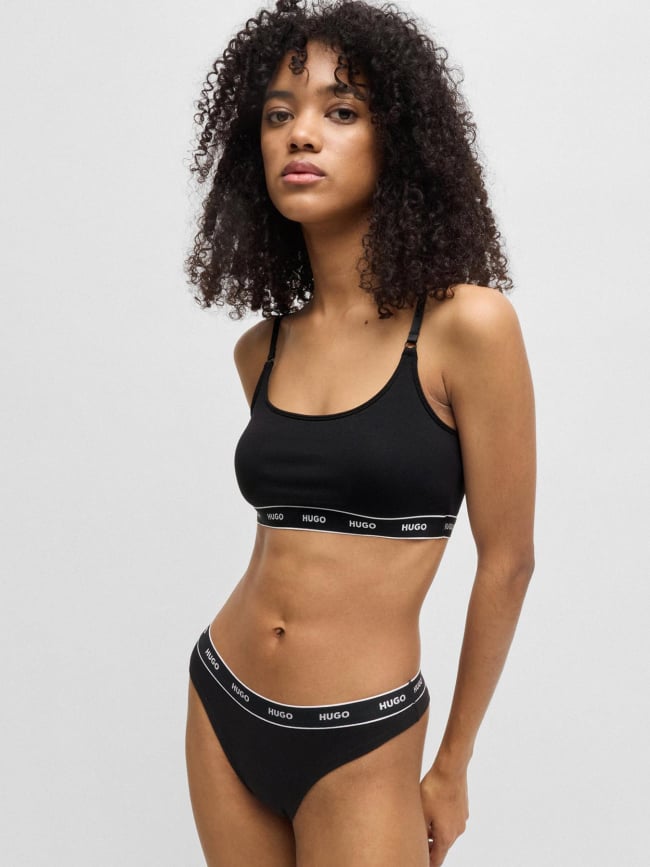 Pack de 3 strings design noir et rouge femme - Hugo