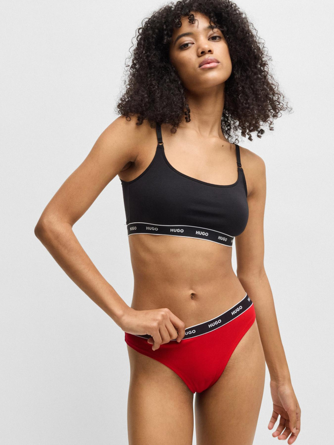 Pack de 3 strings design noir et rouge femme - Hugo