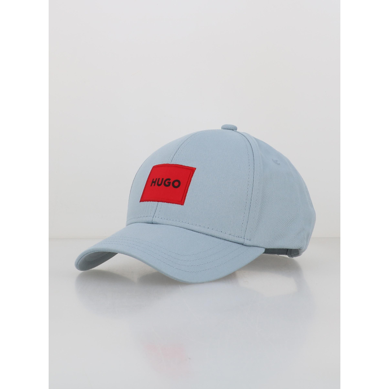 Casquette en twill de coton à étiquette logoté bleu homme - Hugo