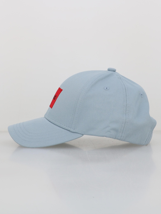 Casquette en twill de coton à étiquette logoté bleu homme - Hugo