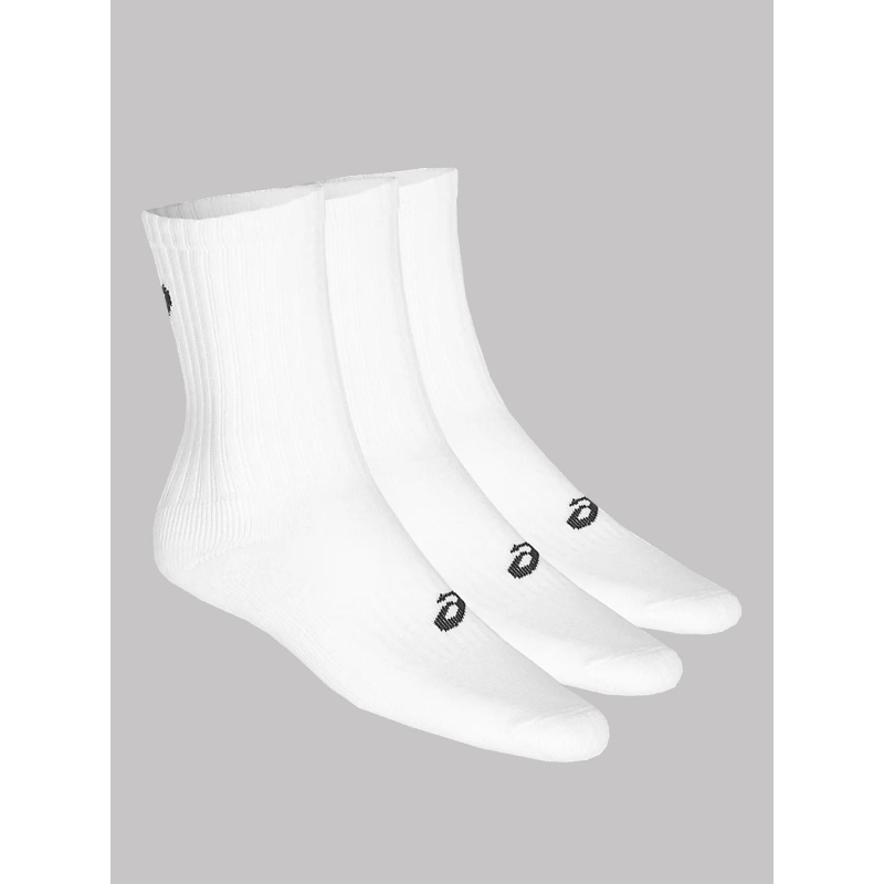 Pack de 3 paires de chaussettes hautes crew blanc adultes - Asics