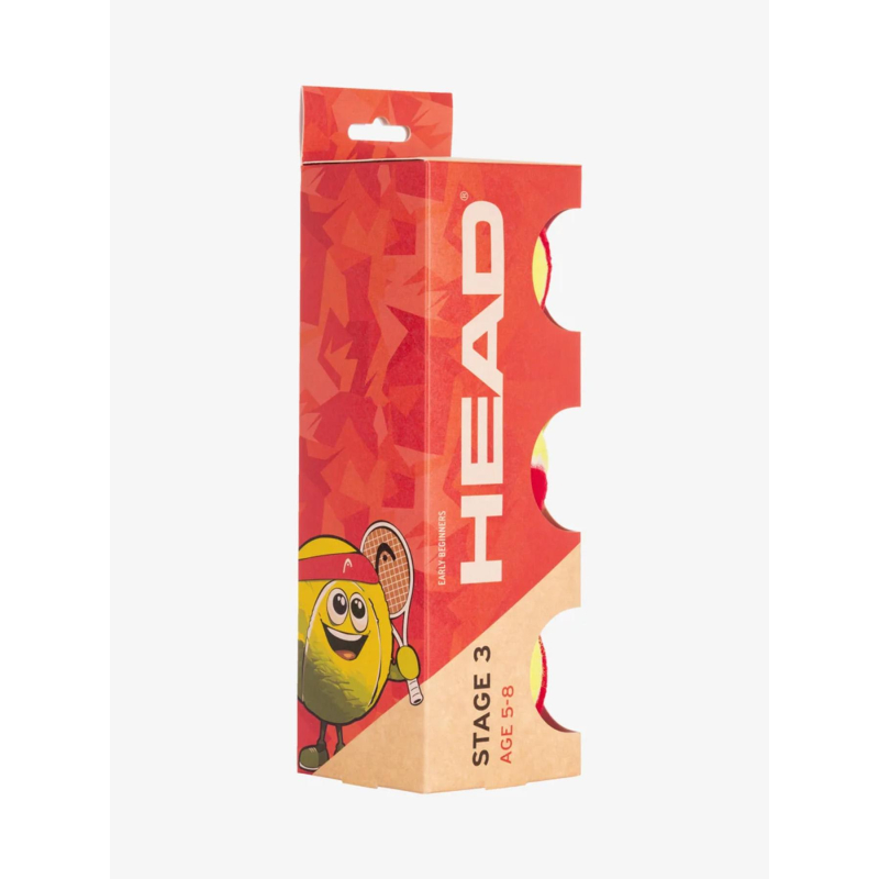 Balle de tennis débutant stage 3 rouge et jaune enfant - Head