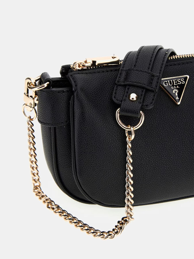 Mini sac à bandoulière fedora noir femme - Guess