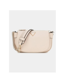 Mini sac à bandoulière fedora beige femme - Guess