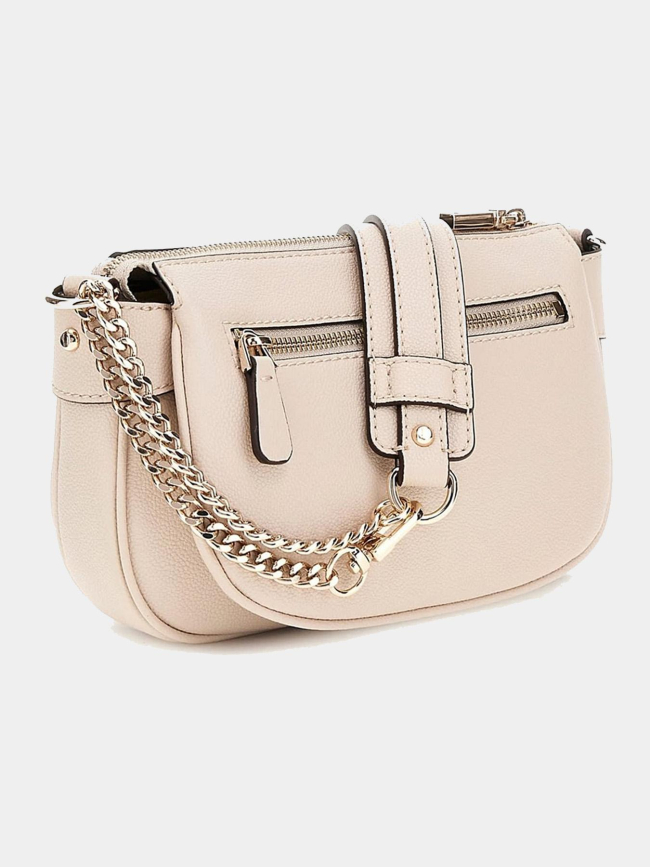 Mini sac à bandoulière fedora beige femme - Guess