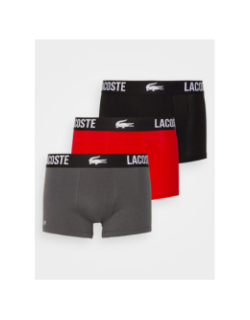 Pack de 3 boxers cotton stretch rouge noir gris homme - Lacoste