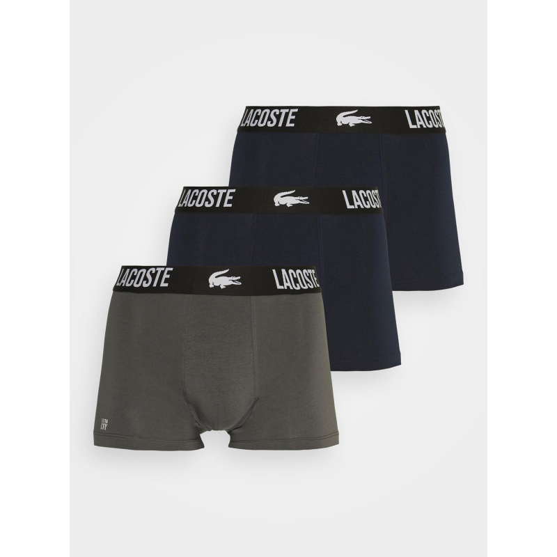 Pack de 3 boxers cotton stretch noir et gris homme - Lacoste