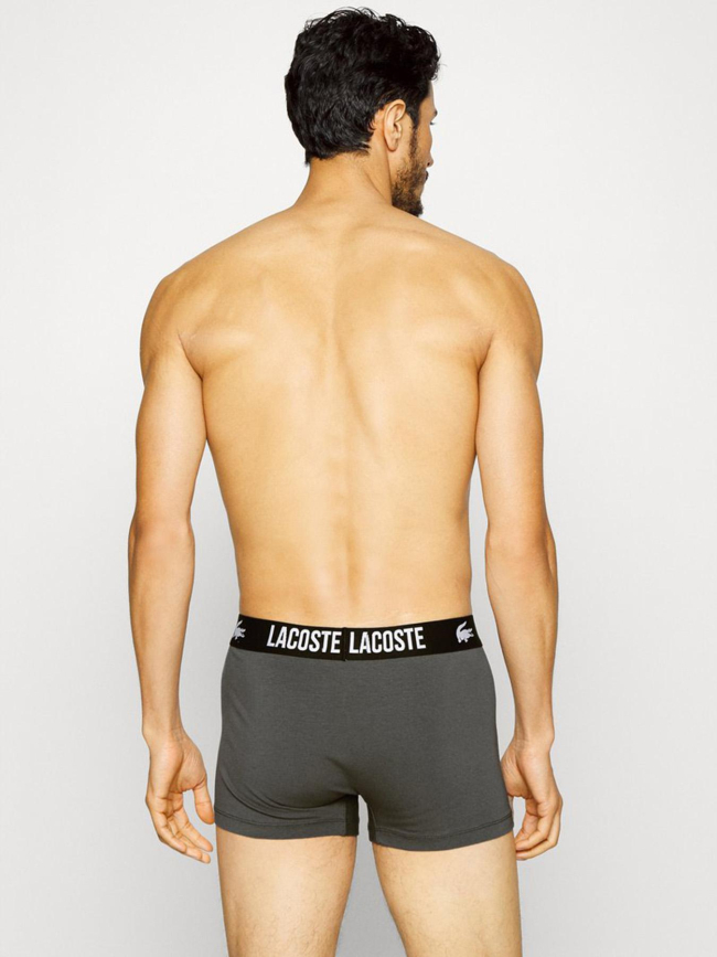 Pack de 3 boxers cotton stretch noir et gris homme - Lacoste