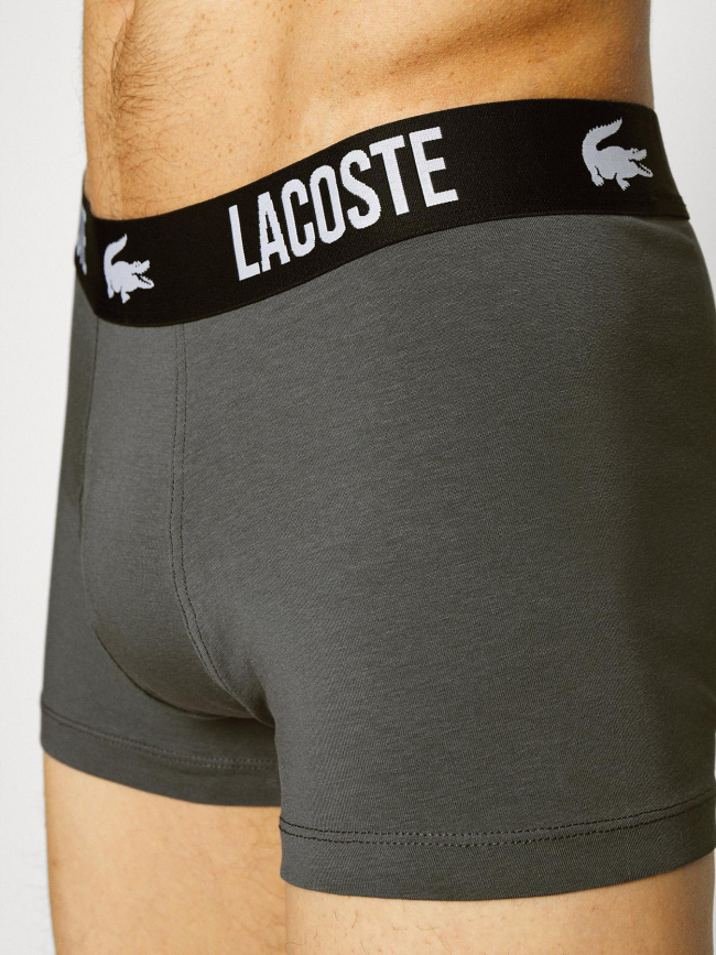 Pack de 3 boxers cotton stretch noir et gris homme - Lacoste