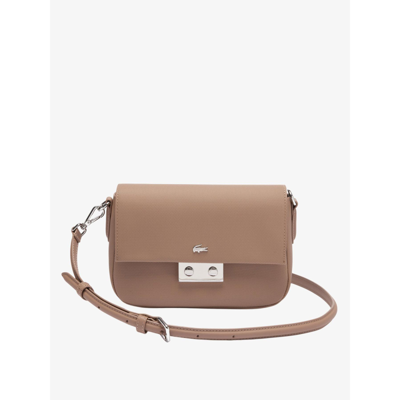 Sac bandoulière à rabat daily city marron femme - Lacoste