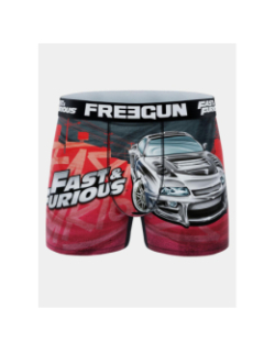 Boxer microfibre fast & furious rouge et gris garçon - Freegun