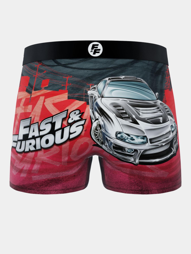 Boxer microfibre fast & furious rouge et gris garçon - Freegun