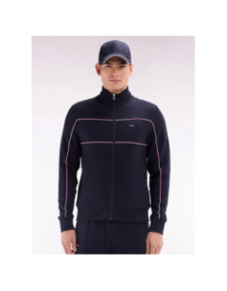 Sweat zippé en coton interlock bleu marine homme - Eden Park