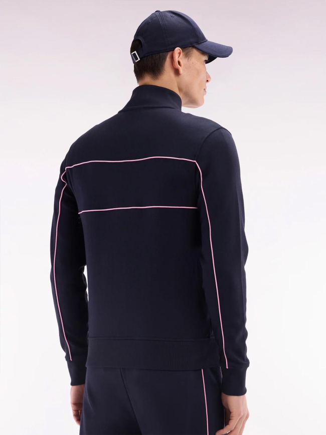 Sweat zippé en coton interlock bleu marine homme - Eden Park