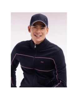 Sweat zippé en coton interlock bleu marine homme - Eden Park