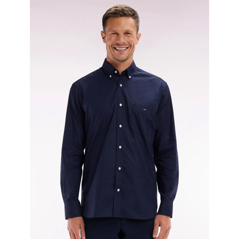 Chemise à coudières fleuries bleu marine homme - Eden Park