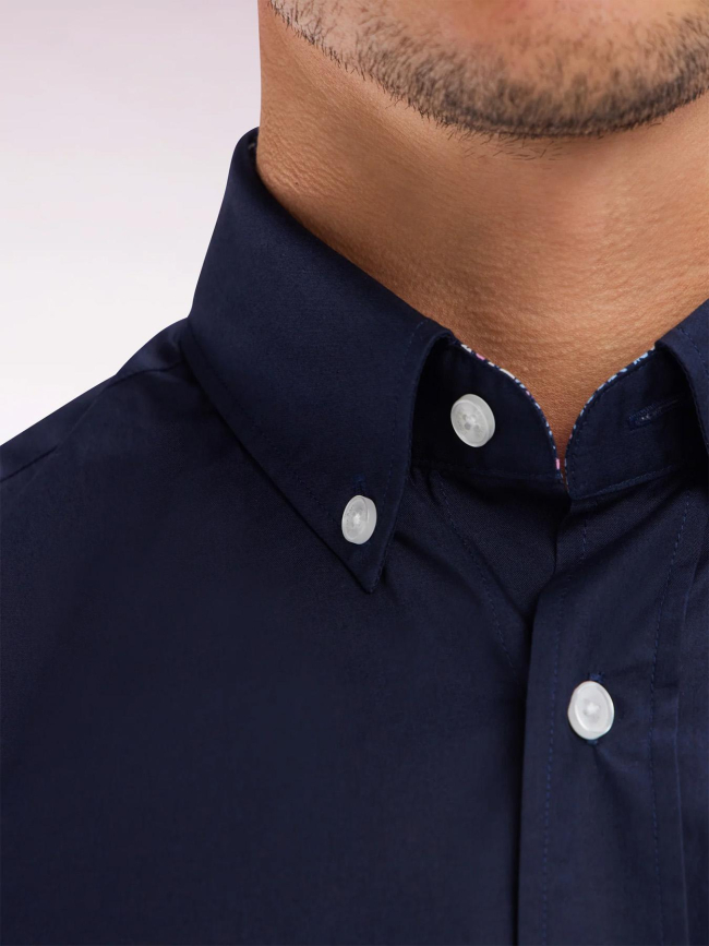 Chemise à coudières fleuries bleu marine homme - Eden Park