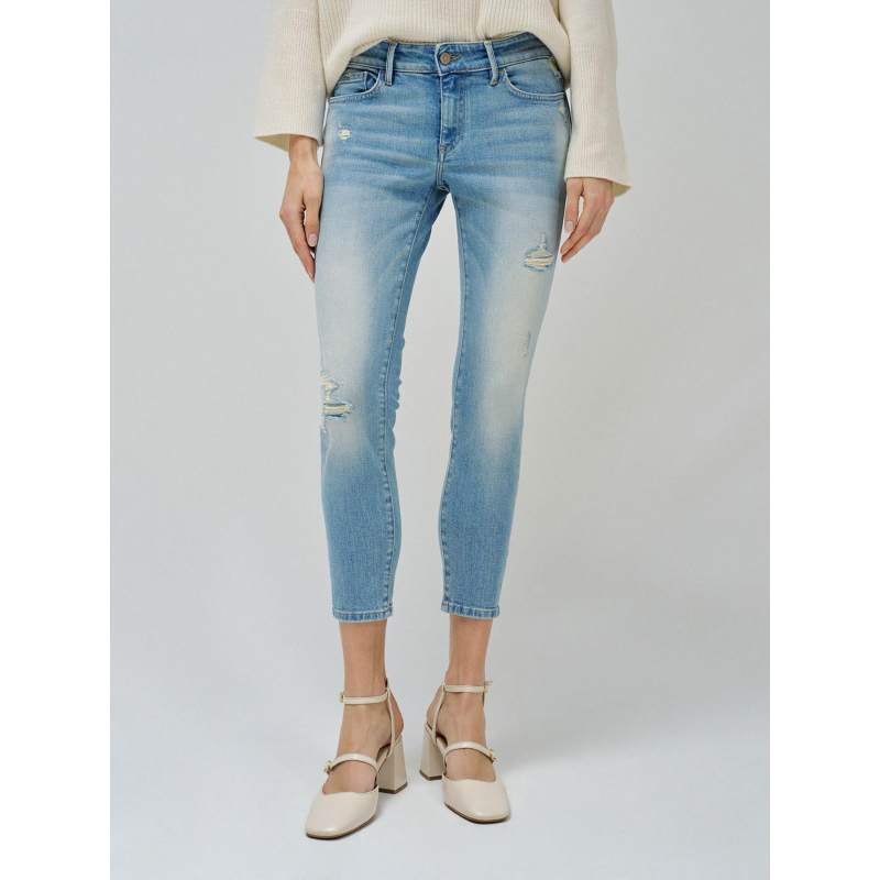 Jean cropped skinny wonder destroyed bleu femme - Salsa