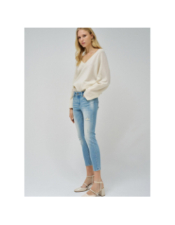 Jean cropped skinny wonder destroyed bleu femme - Salsa