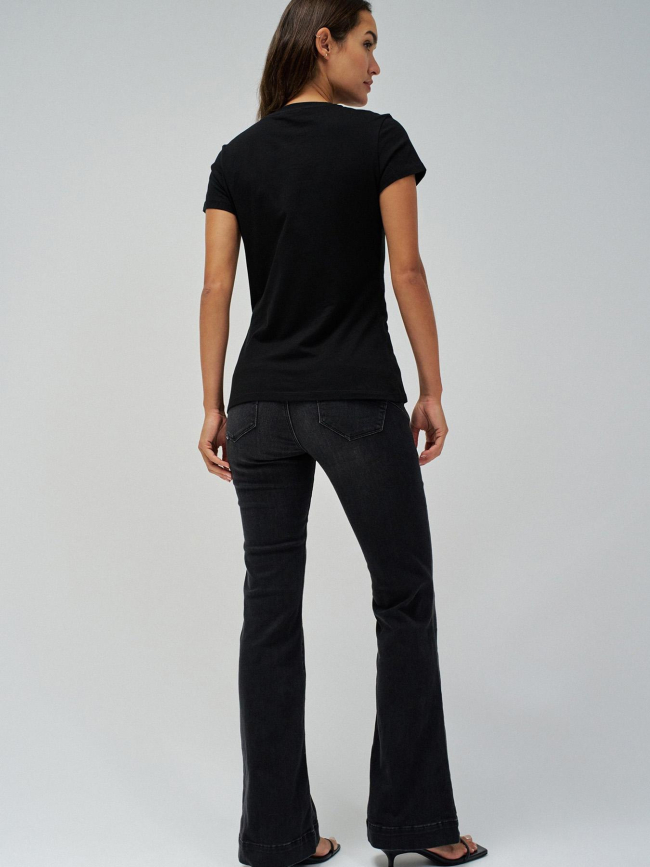 T-shirt à manches courtes avec logo et perles noir femme - Salsa