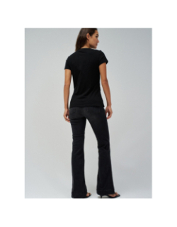 T-shirt à manches courtes avec logo et perles noir femme - Salsa