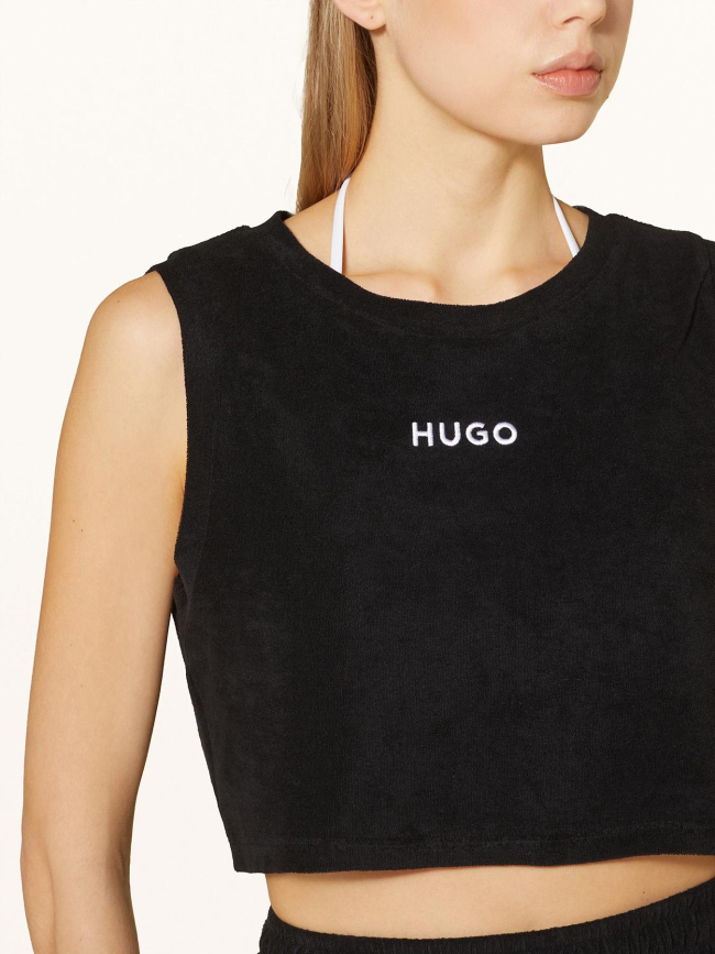 Débardeur crop bonnie noir femme - Hugo