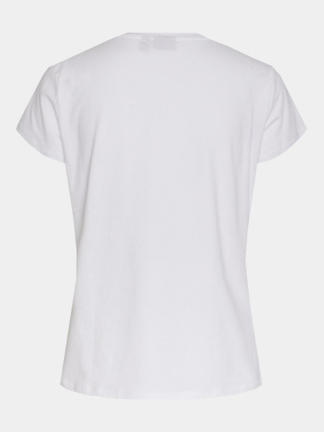 T-shirt col v serima brillante blanc femme - Pieces