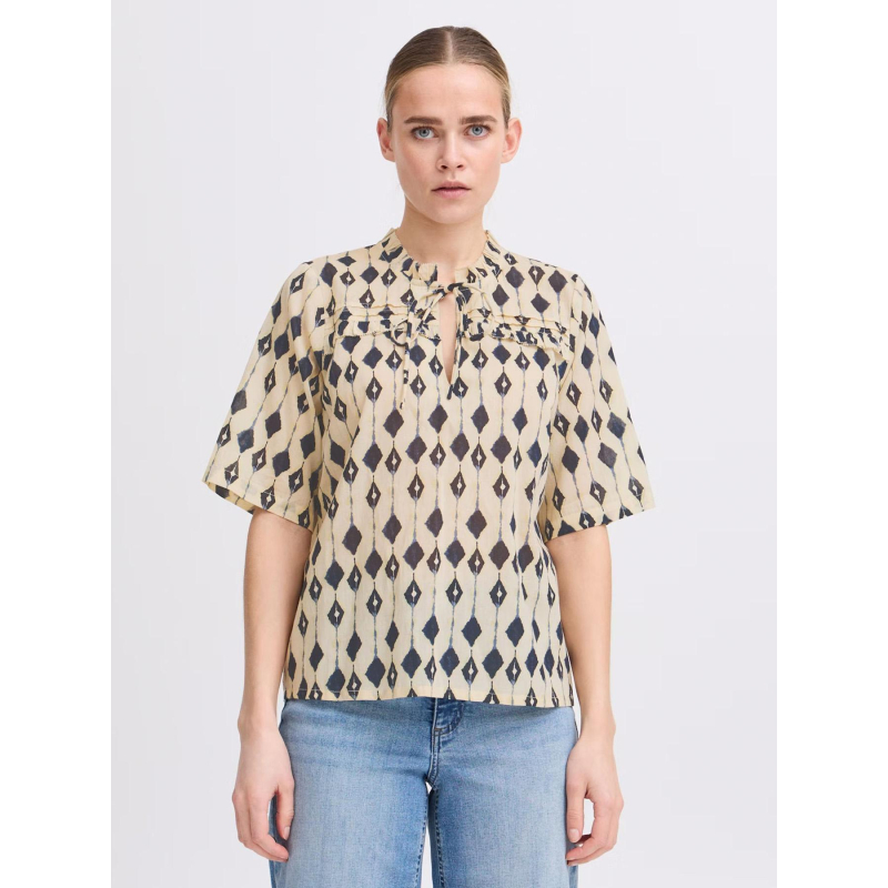 T-shirt imprimé emmeretta beige femme - Ichi