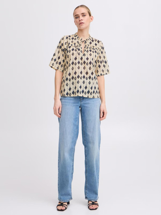 T-shirt imprimé emmeretta beige femme - Ichi