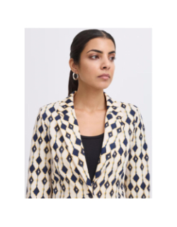 Veste blazer imprimée kate 24 beige femme - Ichi