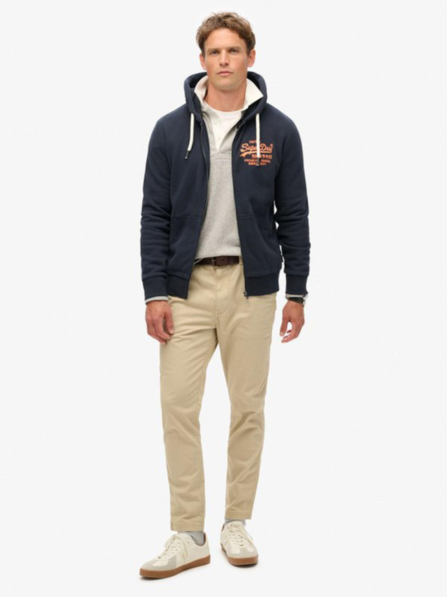 Sweat zippé cap logo vintage bleu marine homme - Superdry