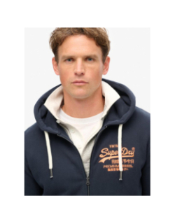 Sweat zippé cap logo vintage bleu marine homme - Superdry