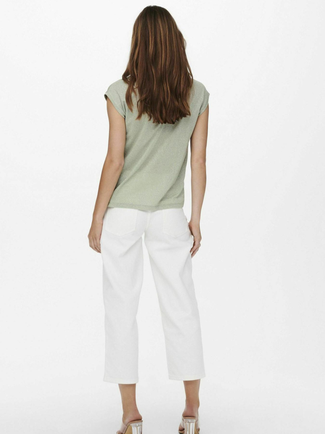 T-shirt à paillettes silvery vert clair femme - Only