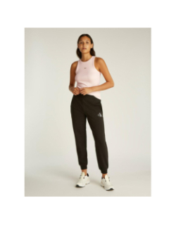 Débardeur côtelé label rose pâle femme - Calvin Klein Jeans