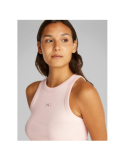 Débardeur côtelé label rose pâle femme - Calvin Klein Jeans