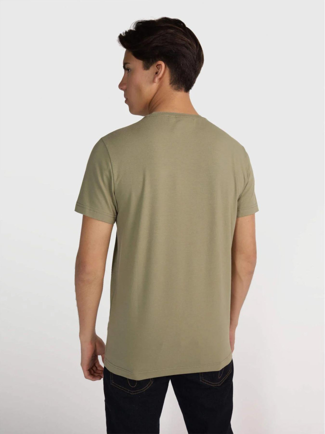 T-shirt stretch à manches courtes slim fit kaki homme - Calvin Klein