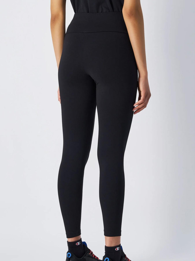 Legging 7/8 en coton et lycra noir femme - Champion