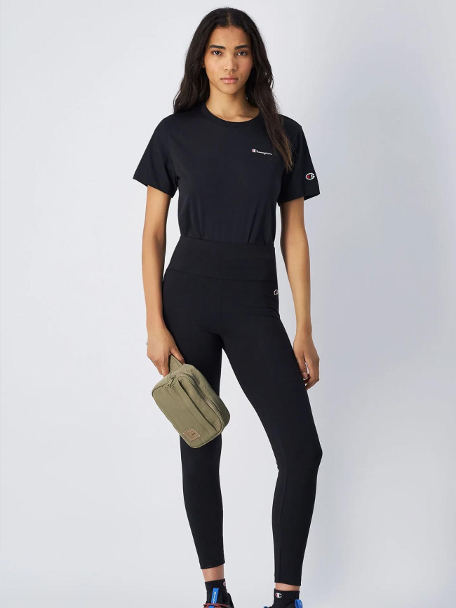 Legging 7/8 en coton et lycra noir femme - Champion