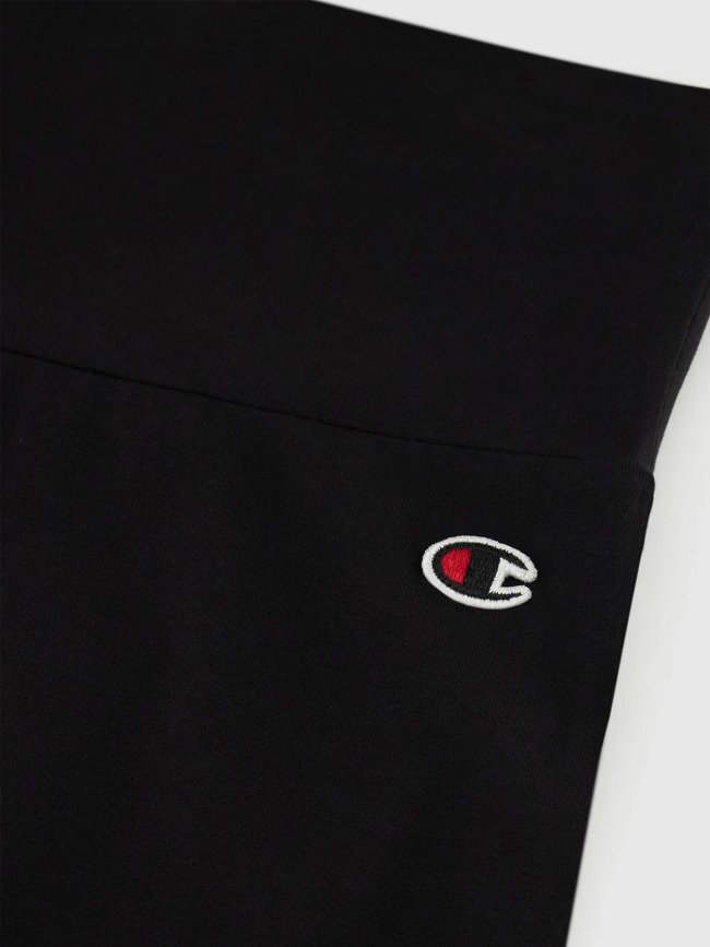 Legging 7/8 en coton et lycra noir femme - Champion