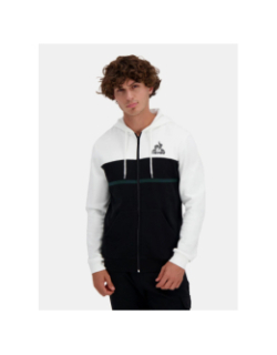Sweat à capuche zippé contemporain noir et blanc homme - Le Coq Sportif