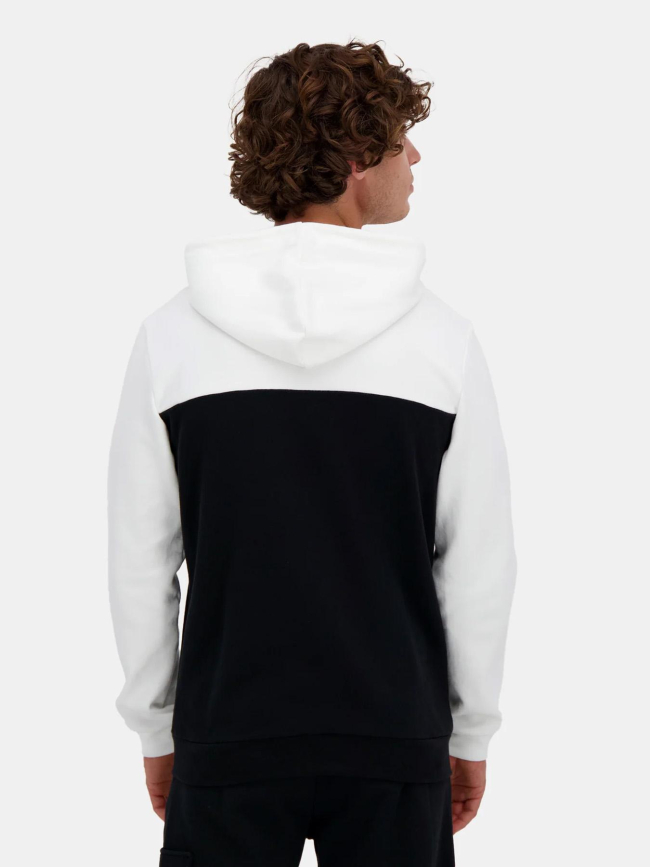 Sweat à capuche zippé contemporain noir et blanc homme - Le Coq Sportif