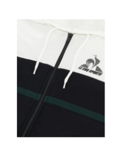 Sweat à capuche zippé contemporain noir et blanc homme - Le Coq Sportif