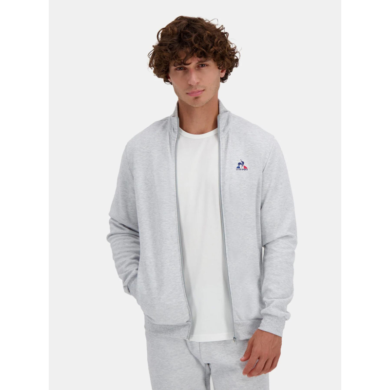 Sweat zippé essential n1 chiné gris homme - Le Coq Sportif