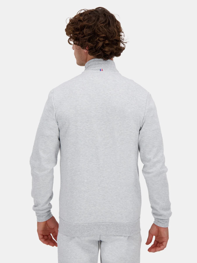 Sweat zippé essential n1 chiné gris homme - Le Coq Sportif