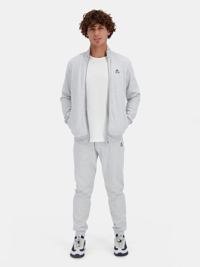 Sweat zippé essential n1 chiné gris homme - Le Coq Sportif