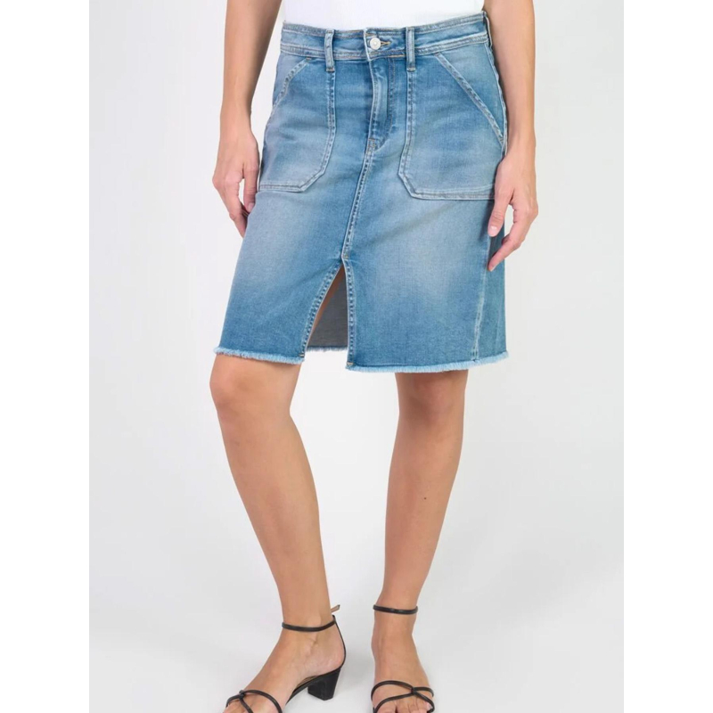 Jupe en jean fendue ledisi bleu femme - Le Temps Des Cerises
