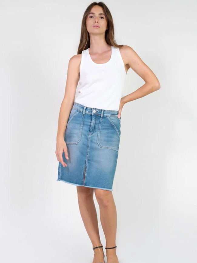 Jupe en jean fendue ledisi bleu femme - Le Temps Des Cerises