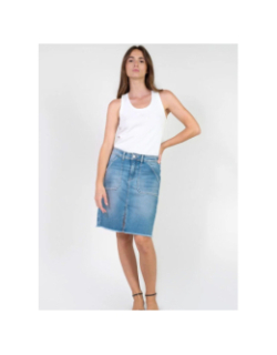 Jupe en jean fendue ledisi bleu femme - Le Temps Des Cerises