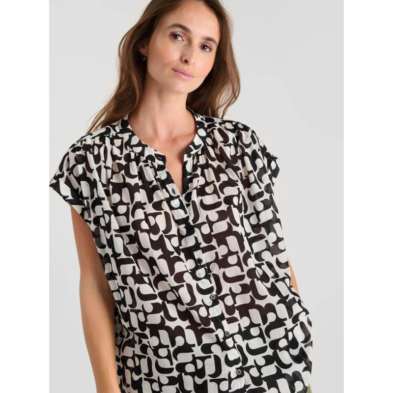 Chemsier laupy blanc noir femme Le Temps Des Cerises wimod